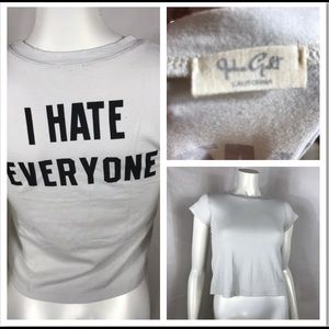 John Galt cropped tee “I hate everyone”